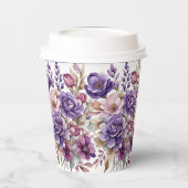 Gobelets En Papier Fleurs violettes (Gauche)