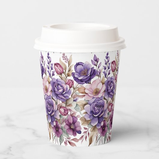 Gobelets En Papier Fleurs violettes (Verso)