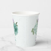 Gobelets En Papier fleurs violettes bleues boho verdure (Droite)