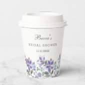 Gobelets En Papier Fleurs violettes Fête des mariées florale Lilac (Verso)