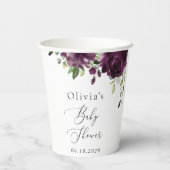 Gobelets En Papier Fleurs violettes, Fleurs de prunes, Boho, Baby sho (Verso)