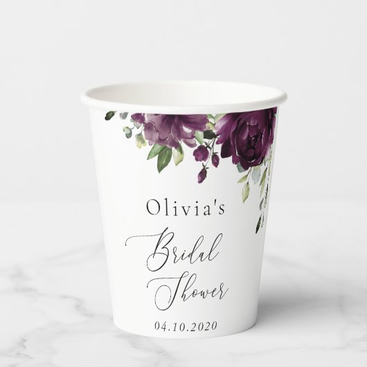 Gobelets En Papier Fleurs violettes, Fleurs de prunes, Boho, Fête des (Verso)