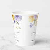 Gobelets En Papier Fleurs violettes, Fleurs Jaunes, Premier Anniversa (Droite)