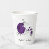 Gobelets En Papier fleurs violettes royales et blanches argent (Verso)