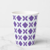 Gobelets En Papier Fleurs violettes sur fond clair (Verso)