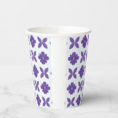 Gobelets En Papier Fleurs violettes sur fond clair (Gauche)