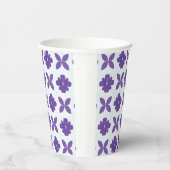 Gobelets En Papier Fleurs violettes sur fond clair (Droite)