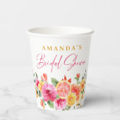 Gobelets En Papier Fleurs vives Festive Fête des mariées en agrumes t (Verso)