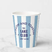 Gobelets En Papier Floatin' Et Toastin' The Lake Club Blue Stripe (Verso)