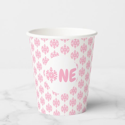Gobelets En Papier Flocon de neige 1er anniversaire (Recto)