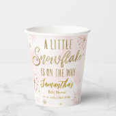 Gobelets En Papier flocon de neige est sur le chemin Baby shower (Recto)
