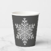 Gobelets En Papier flocon de neige géométrique (Recto)
