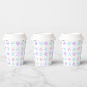 Gobelets en papier flocon de neige pastel