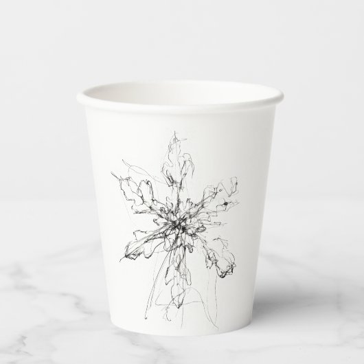 Gobelets En Papier Flocon de neige unique délicat (Recto)