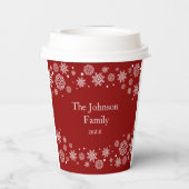 Gobelets En Papier flocons de neige Joyeuses tasses de papier de Noël (Verso)