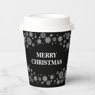 Gobelets En Papier flocons de neige Joyeuses tasses de papier de Noël