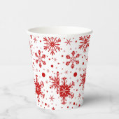 Gobelets En Papier Flocons de neige rouges (Droite)