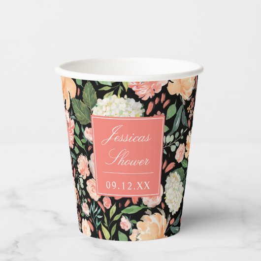 Gobelets En Papier Floraison de printemps sur couleur personnalisée p (Recto)