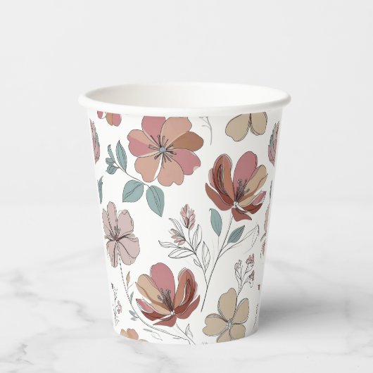Gobelets En Papier Floral (Recto)