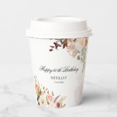 Gobelets En Papier Floral 60e fête d'anniversaire Custom (Verso)