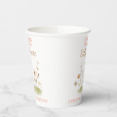 Gobelets En Papier Floral Beige Rustique Une oie Silly 1er anniversai (Gauche)