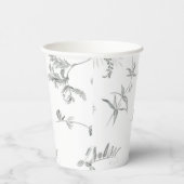 Gobelets En Papier Floral Black and White Botanical Line Art Cup (Droite)