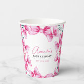 Gobelets En Papier Floral Bow Coquette Sweet 16 Anniversaire (Verso)