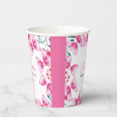 Gobelets En Papier Floral Bow Coquette Sweet 16 Anniversaire (Gauche)