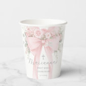 Gobelets En Papier  Floral Bow First Holy Communion Elegant (Verso)