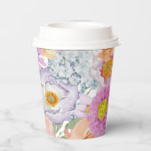 Gobelets En Papier Floral brillant (Verso)