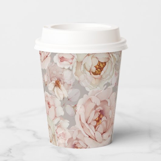 Gobelets En Papier Floral élégant et intemporel (Verso)