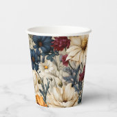 Gobelets En Papier Floral Fleur sauvage moderne (Verso)