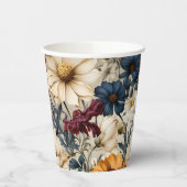 Gobelets En Papier Floral Fleur sauvage moderne (Gauche)