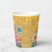Gobelets En Papier Floral Honeycomb Honeybee Honey Drip Baby Shower (Droite)