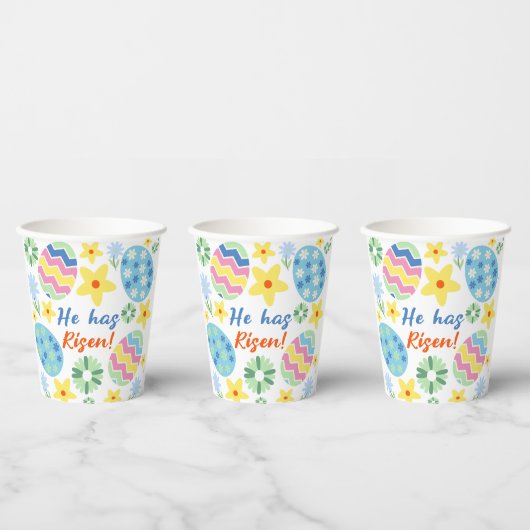 Gobelets En Papier Floral Il S'Est Rendu Mug Pâques (Multi)