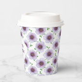 Gobelets En Papier Floral Jardin Bleu Geranium n'importe quel texte s (Gauche)