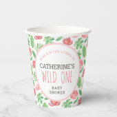 Gobelets En Papier Floral Jungle Safari Baby shower Merci (Recto)