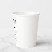 Gobelets En Papier Floral Kitten Anniversaire fêté visage chaton (Gauche)