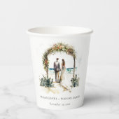 Gobelets En Papier Floral Mariage Arch Coastal Beach Mariage marin (Verso)