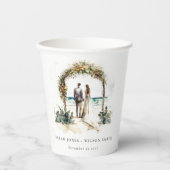 Gobelets En Papier Floral Mariage Arch Coastal Beach Mariage marin (Recto)