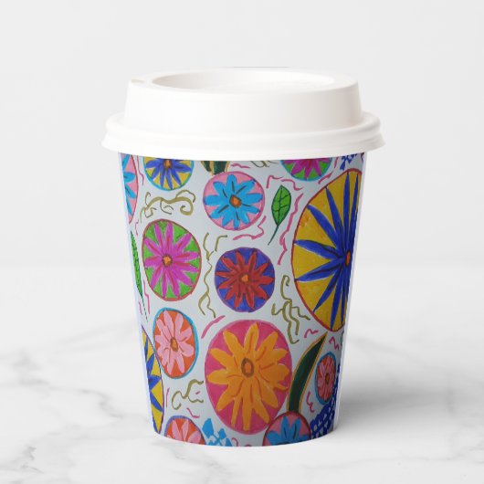 Gobelets En Papier Floral moderne (Verso)