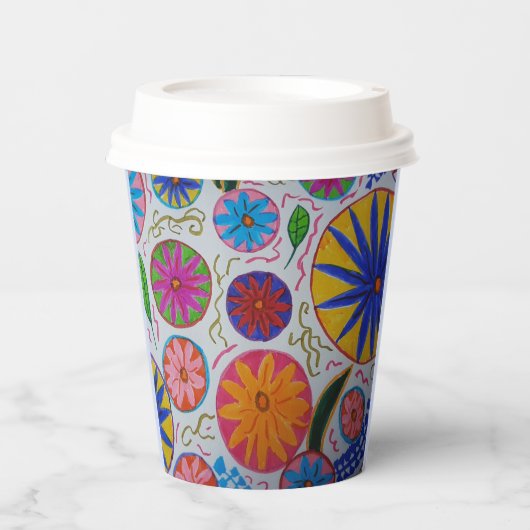 Gobelets En Papier Floral moderne (Recto)