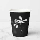 Gobelets En Papier floral noir et blanc minimal (Verso)
