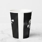Gobelets En Papier floral noir et blanc minimal (Gauche)