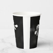 Gobelets En Papier floral noir et blanc minimal (Droite)