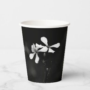 Gobelets En Papier floral noir et blanc minimal