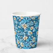Gobelets En Papier Floral orange bleu rustique (Gauche)