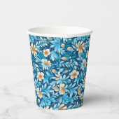 Gobelets En Papier Floral orange bleu rustique (Droite)