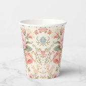 Gobelets en papier floral orange rose (Gauche)