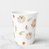 Gobelets En Papier Floral pastel orange chute petit anniversaire citr (Verso)